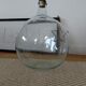 Dame-Jeanne XXL glass floor lamp with vintage lampshade.