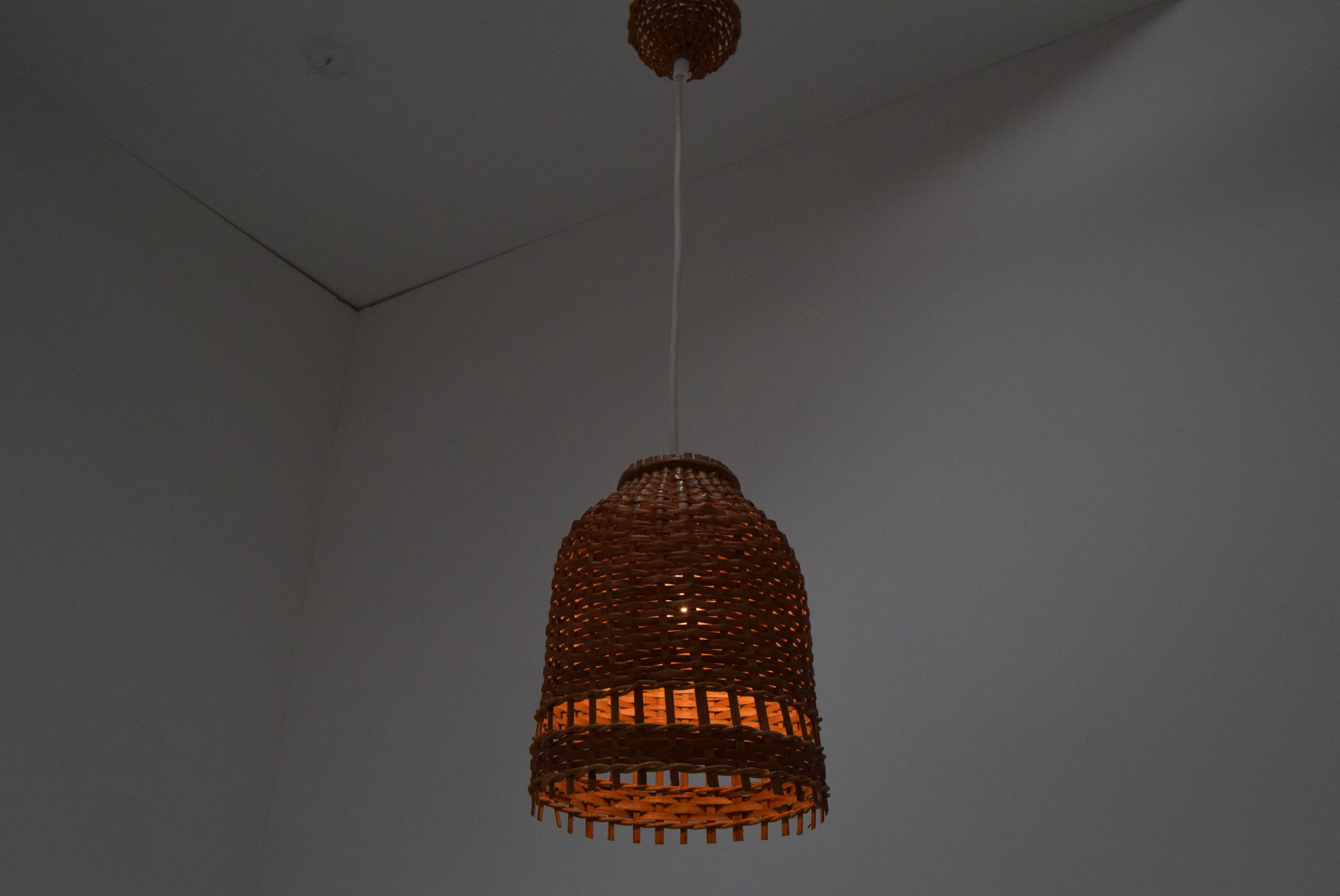 Mid-Century  Wicker Pendant from Uluv, 1960´s