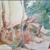 Aquarelle - 32 x 48 cm - signée, datée 89 Pascale Rigat-Esselin (née en 1952)