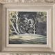 Oil painting on panel Winter Landscape signed Roger Comte