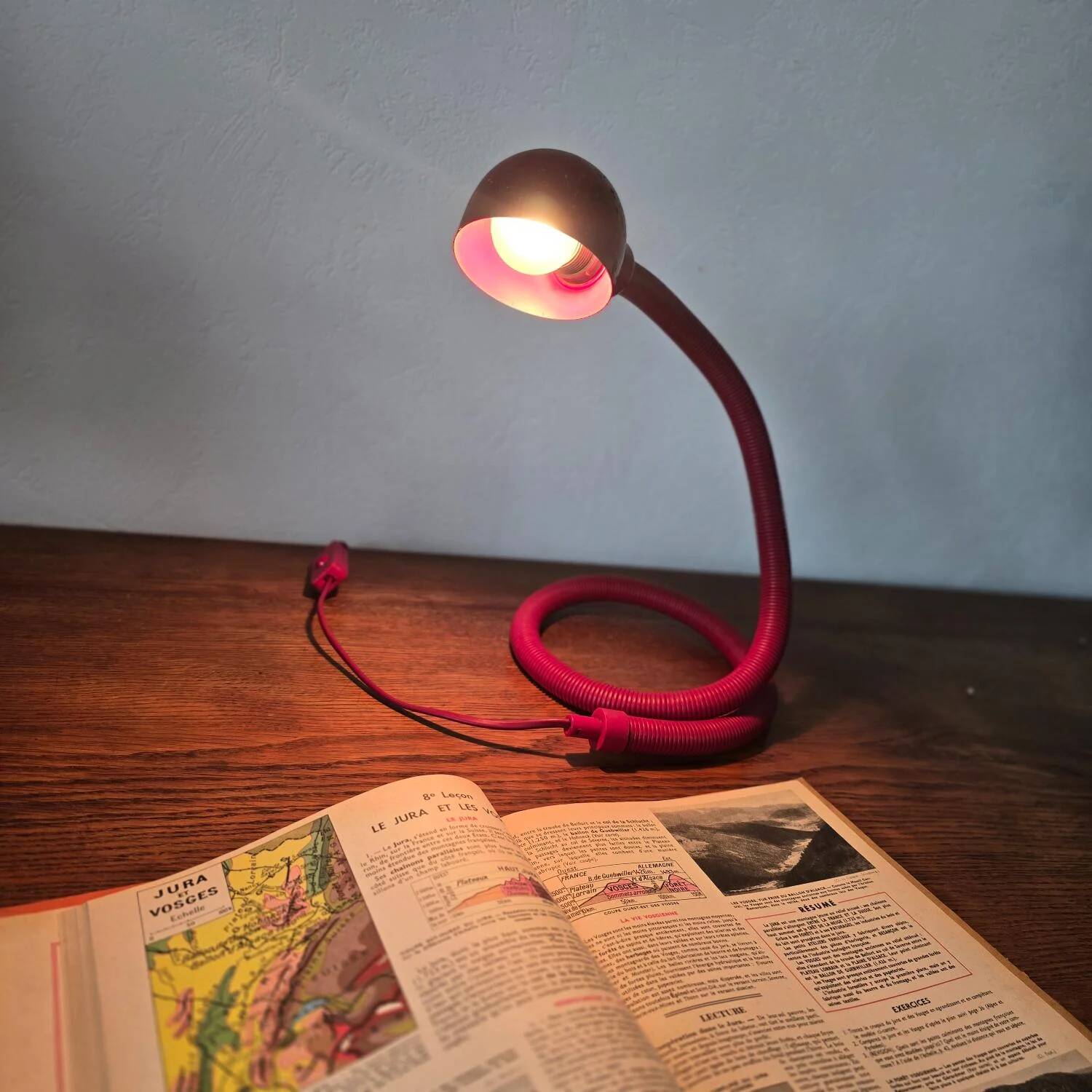 Lampe Serpent rouge "Hebi", années 70