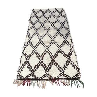 Beni ouarain handmade carpet in wool and cotton - 240x105 cm