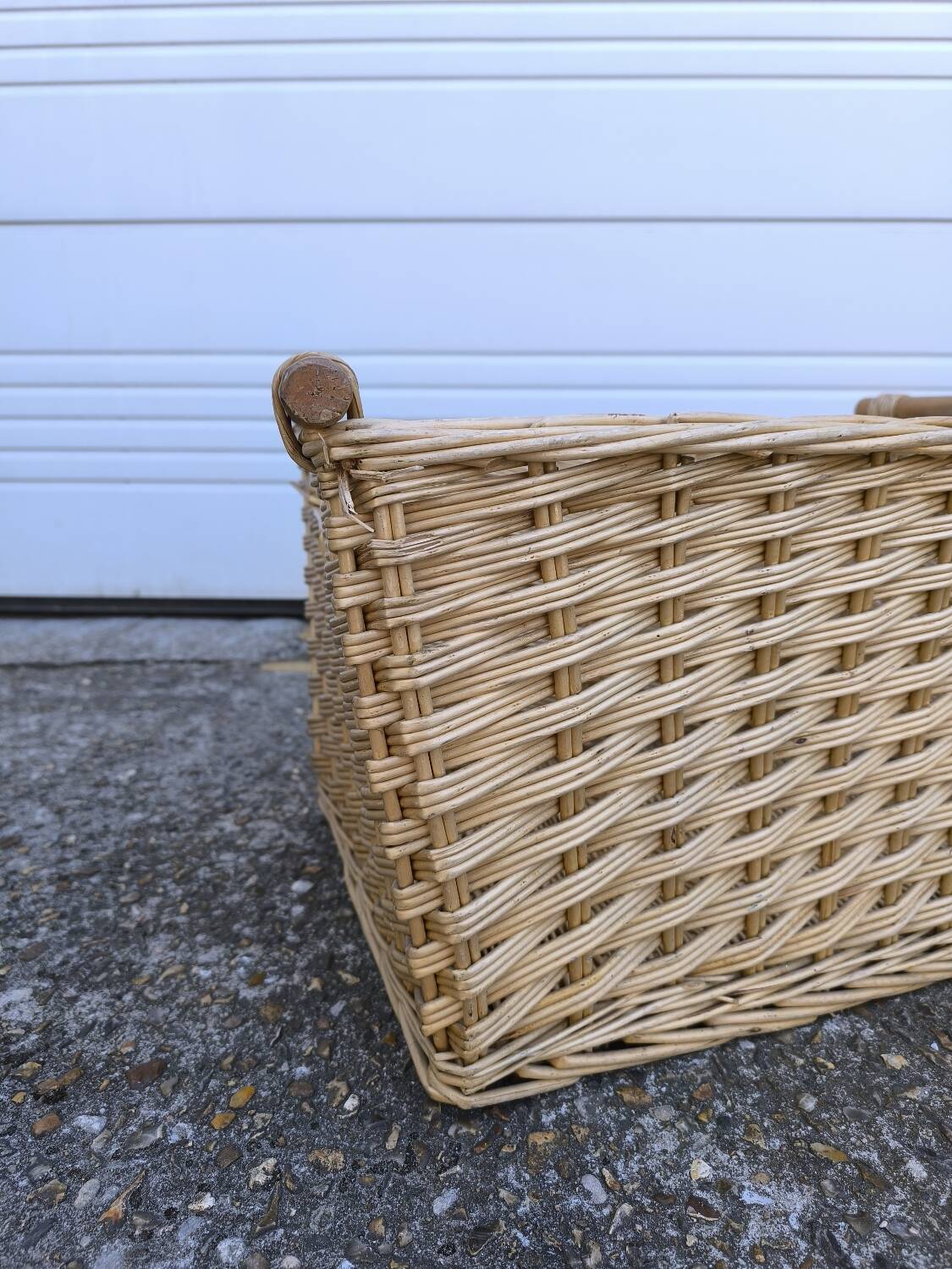 Vintage wicker and wood basket