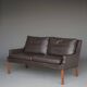 Canapé en cuir deux places danois par Georg Thams, Danemark, années 1960.