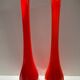 Pair vase soliflore orange glass Murano