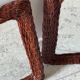 Paire de miroirs rotin osier vintage