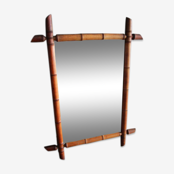 Old bamboo mirror 73.5x54cm