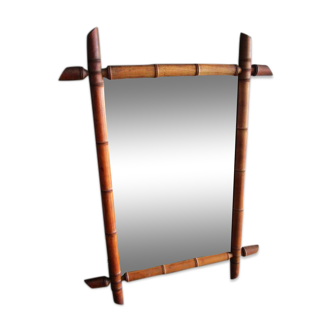 Miroir bambou ancien 73.5x54cm