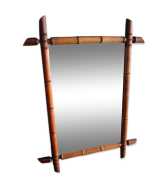 Miroir bambou ancien 73.5x54cm