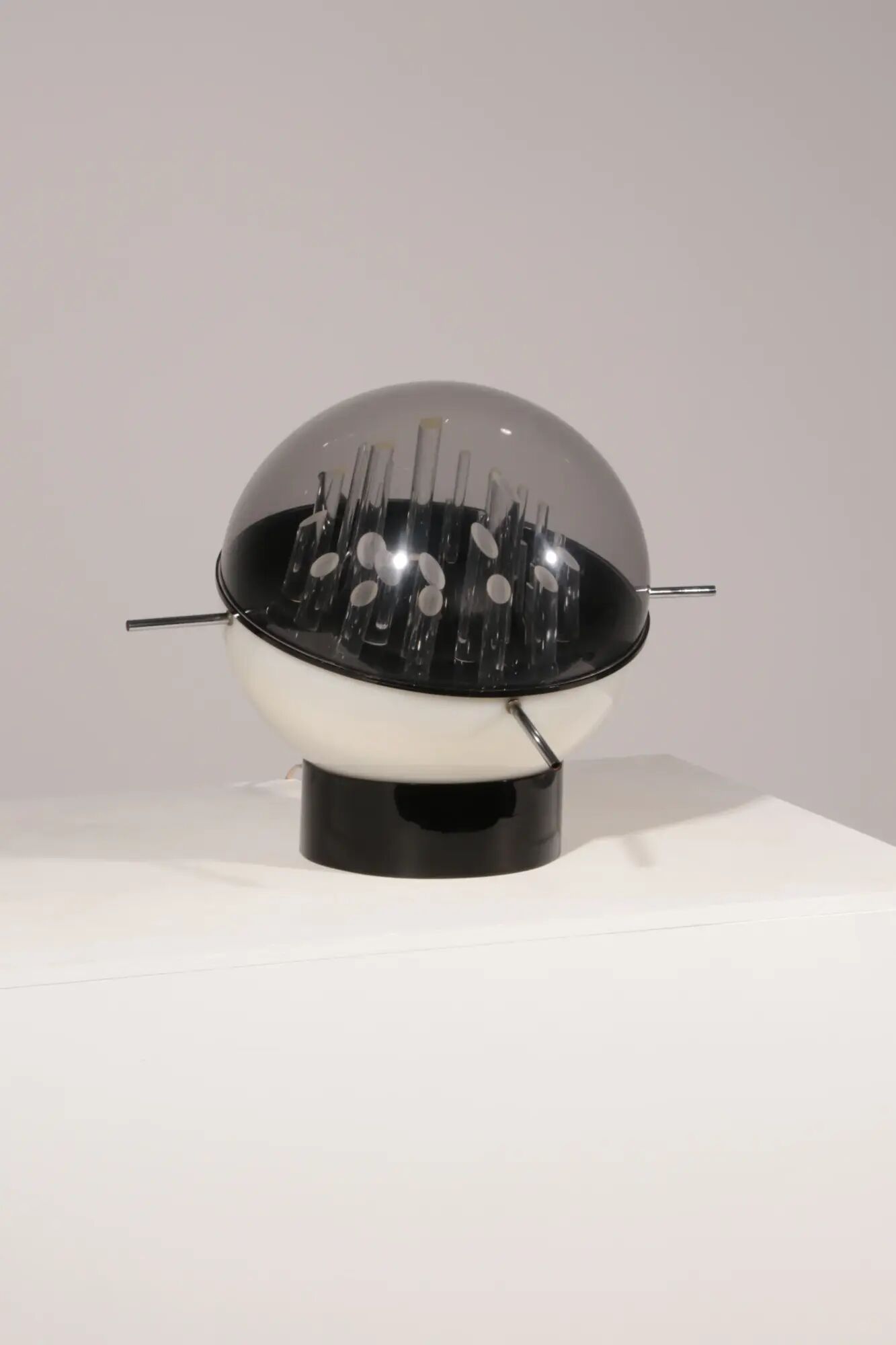 Space Age sculptural globe-shaped table lamp by Gaetano Missaglia, Italy, 1970s