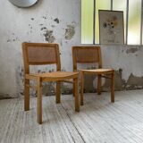 Pair of Baumann chairs beech and cannage