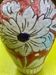 Vase in glazed ceramic decoration of flowers signed below italy - vintage 1950