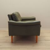 Canapé danois en cuir vert, années 1970