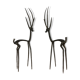 Brass gazelle duo, African art