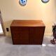 Chest of drawers, buffet with 3 drawers, 1 door in dark wood, France 1982