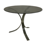 Chrome dining table and smoked glass