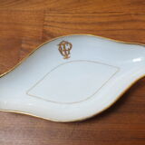 Antique ravier in white porcelain and gold Axe & Pépin in Vierzon