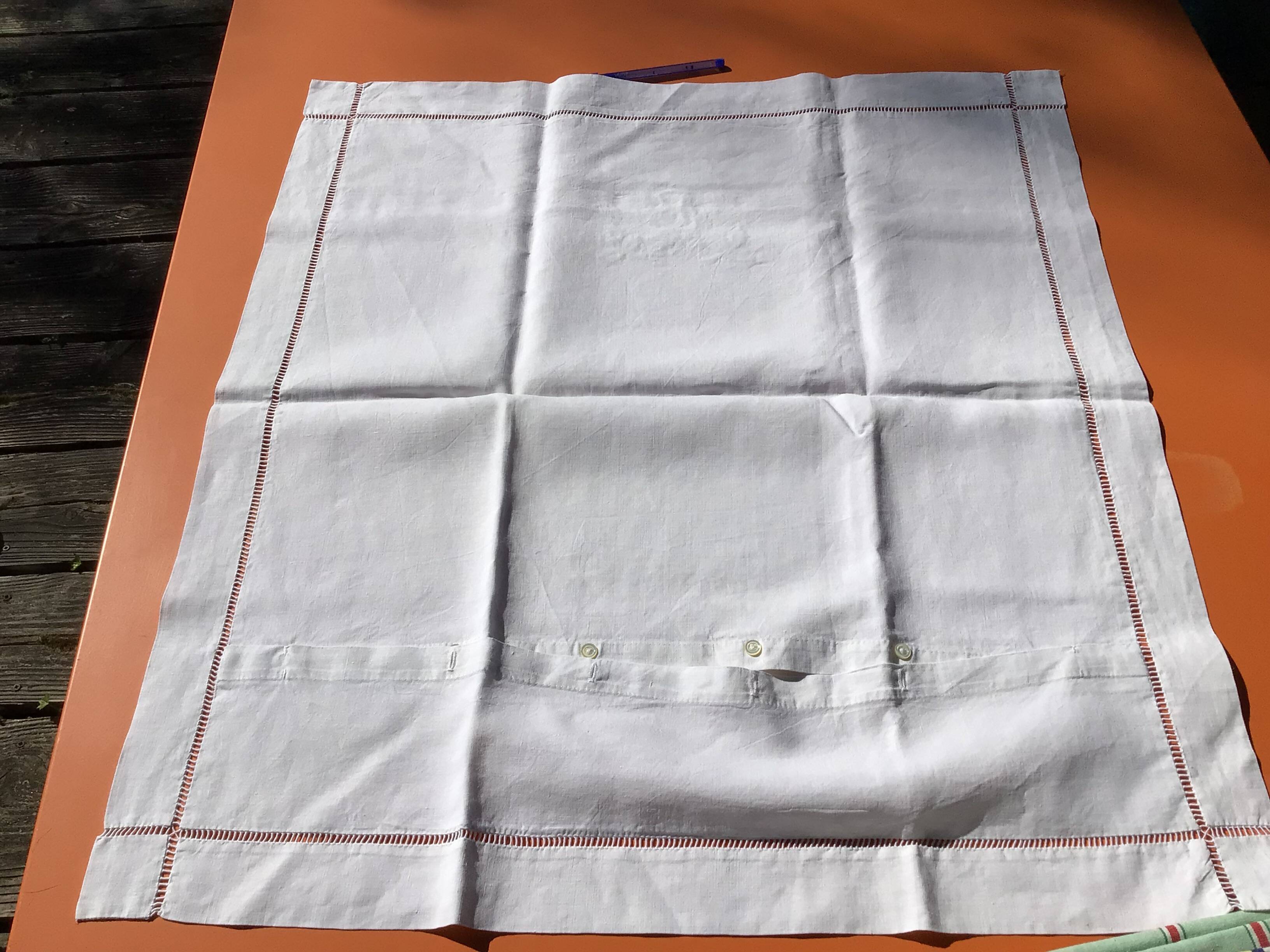 BG leaves embroidered linen pillowcase