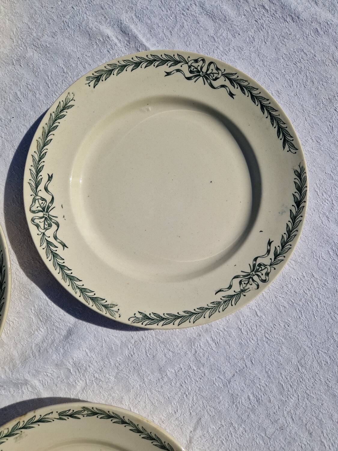6 Dinner Plates Belleville De Longchamp Terre De Fer Decor, 1900s