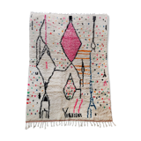 Moroccan Berber carpet Azilal ecru with colorful patterns 290x185cm