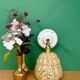 Vintage glass globe wall light in yellow from Clichy.