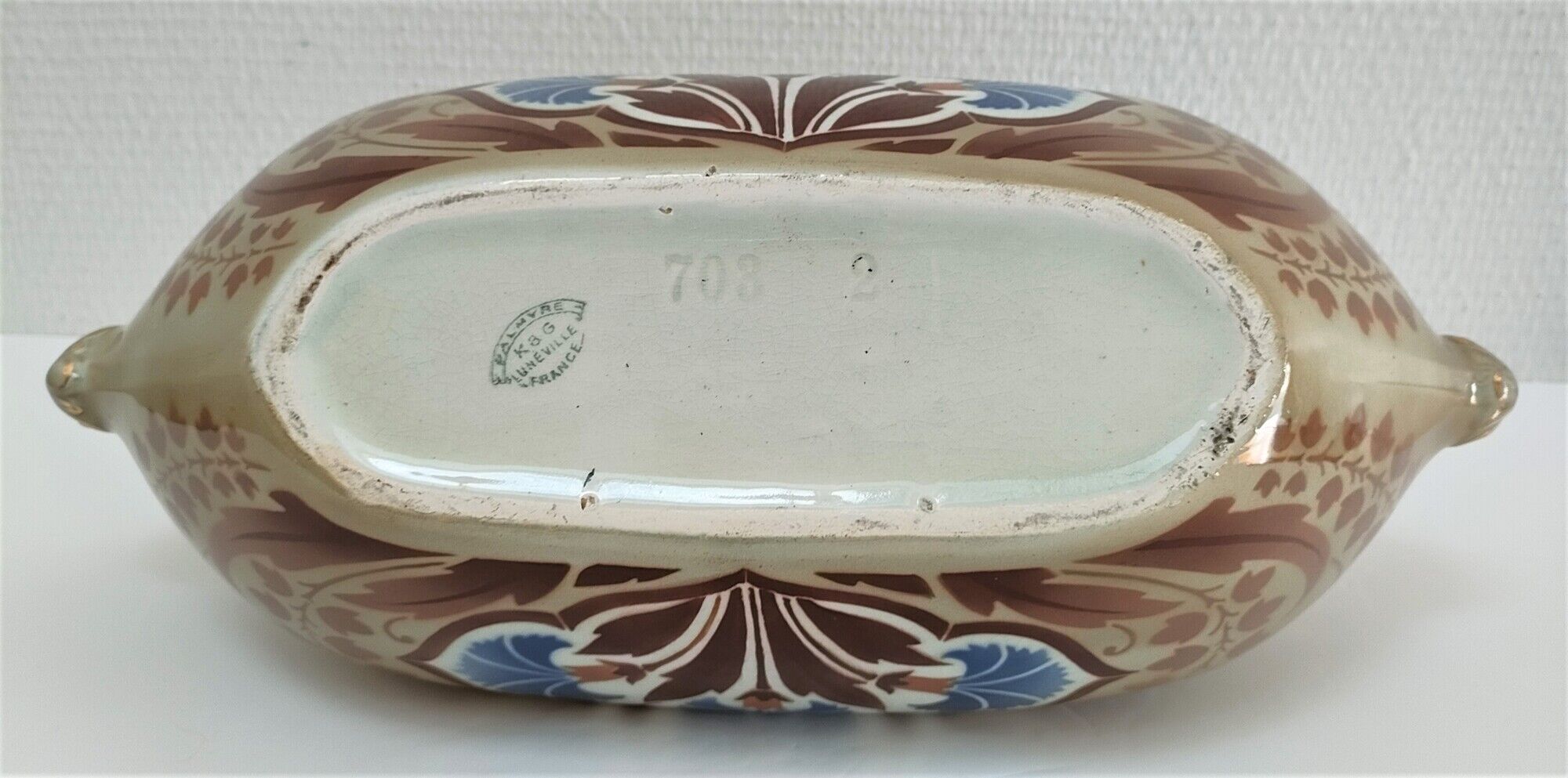 Art Nouveau gardener Keller and Guérin earthenware Lunéville model Palmyra