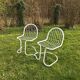 70s tubular garden bench