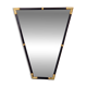 Modern Black Lacquer Metal Triangle Mirror, 1970s