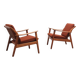 Danish pair of easy chairs in oak by Niels Koefoed, 1960s