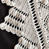 Dessus de lit en coton blanc -  jeté de canapé aux motifs géométriques