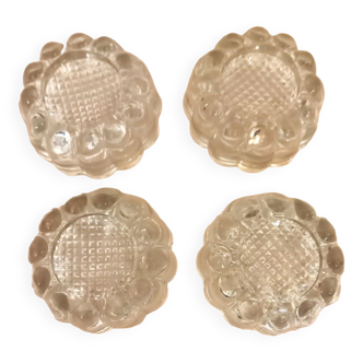 Set of 4 glass table or piano leg mats.