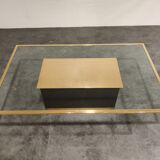 Vintage etched brass coffee table by Ricco D, 1970s