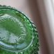 Vintage green glass bottle vase with geometric relief – H 33 cm