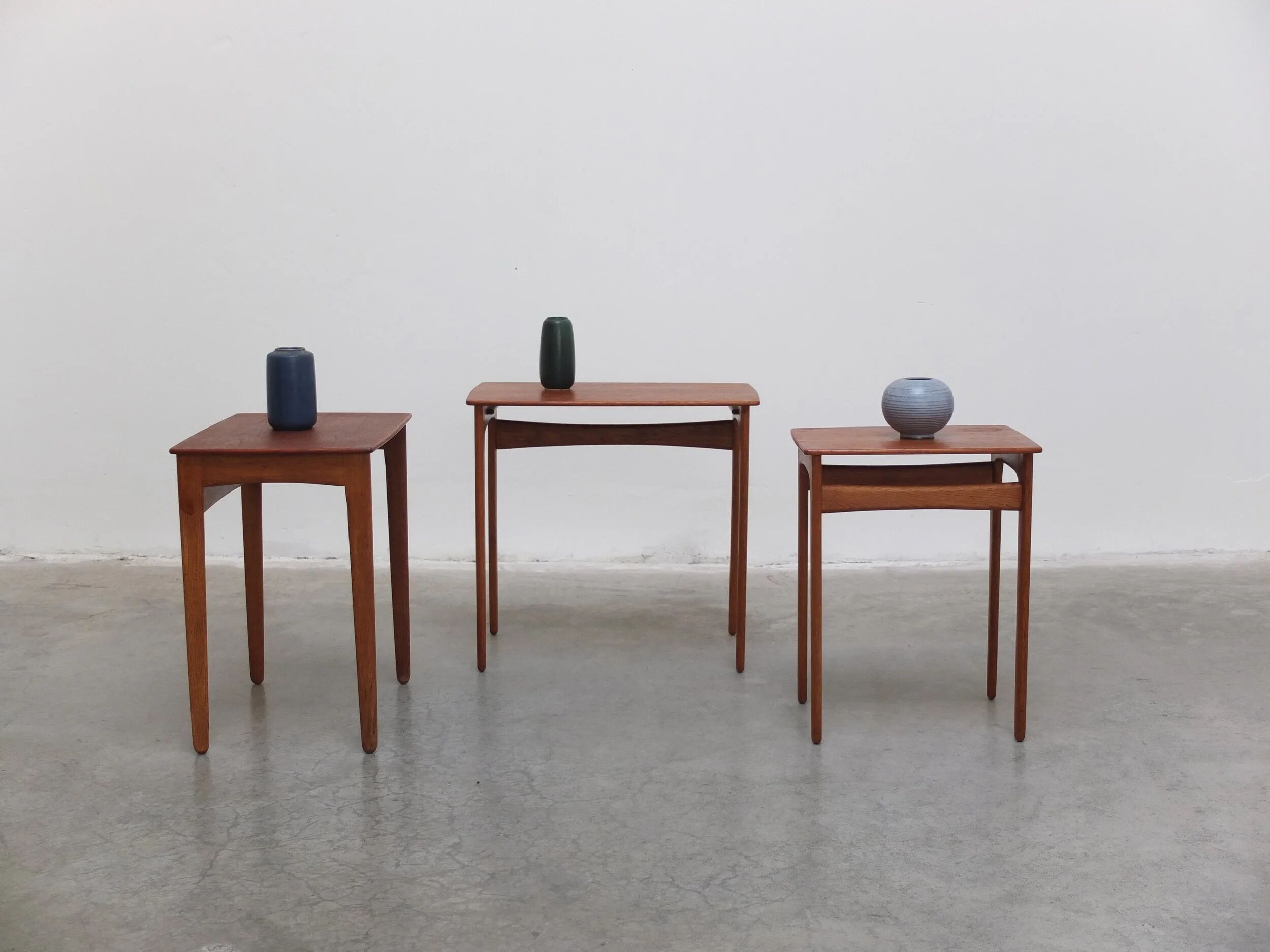 Nesting tables in teak & oak by Svend Åge Madsen, 1960s