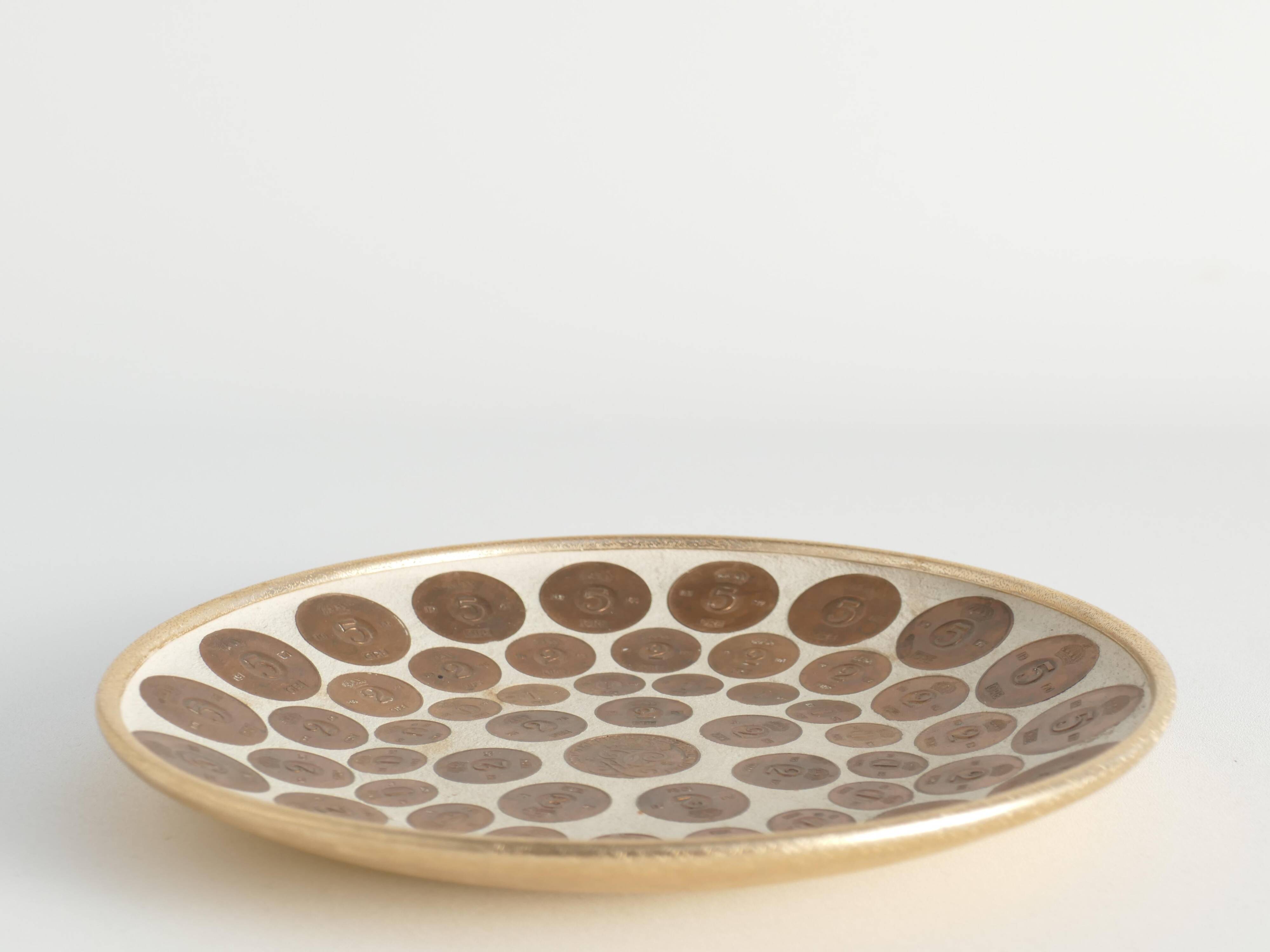 Vintage Swedish Copper Coin Plate