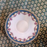 Set of 9 cups and 12 plates in P.N. Lamotte porcelain – blue decoration