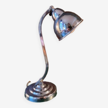 Old desk lamp, Art Deco, in chrome metal-1950