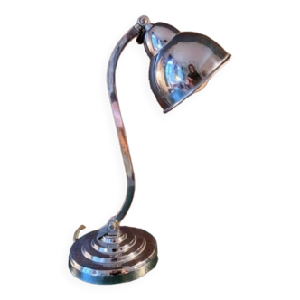 Lampe de bureau ancienne, Art Deco,  en métal chromé-1950