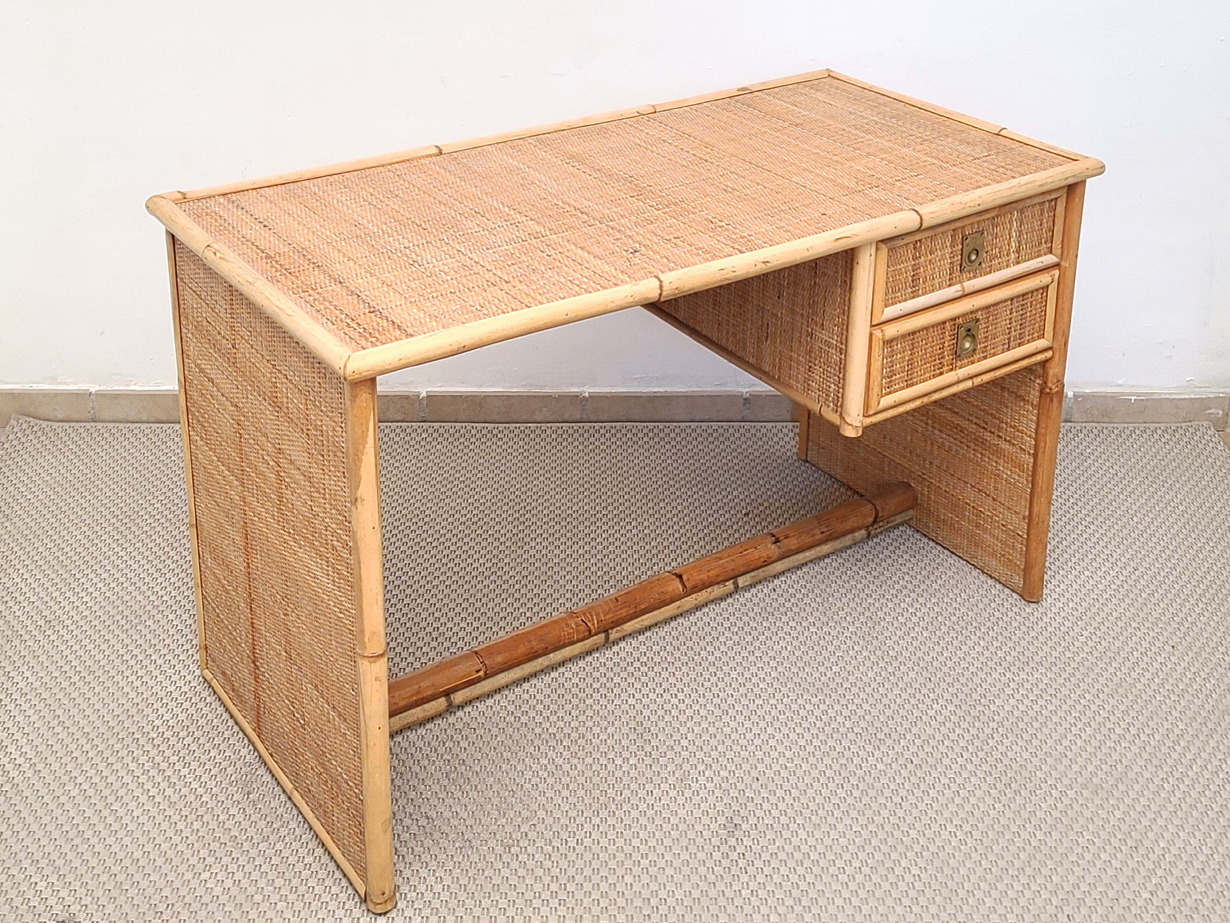 Bamboo and Rattan Desk by Dal Vera