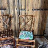 pair of bamboo chairs