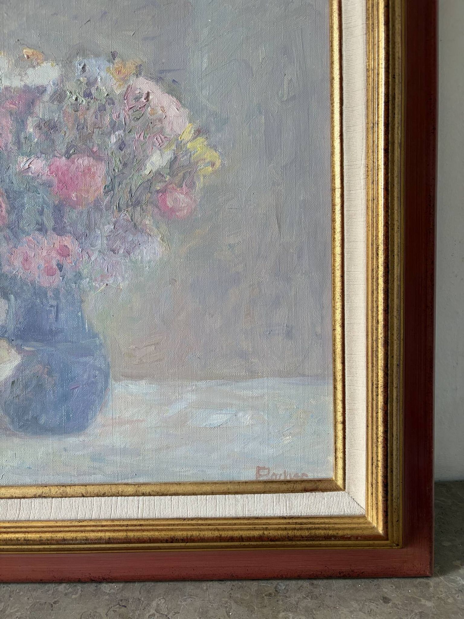 Bouquet d’automne, huile sur toile signée