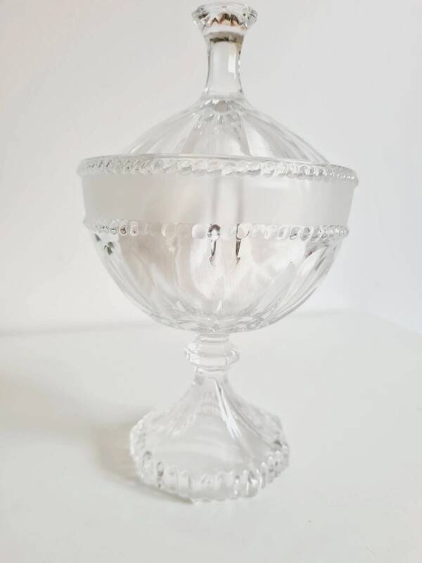 Bonbonnière vintage Evita en cristal - années 1970