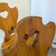 Vintage Alpine Wooden Chairs (Set of 4) Heart Cut-Out