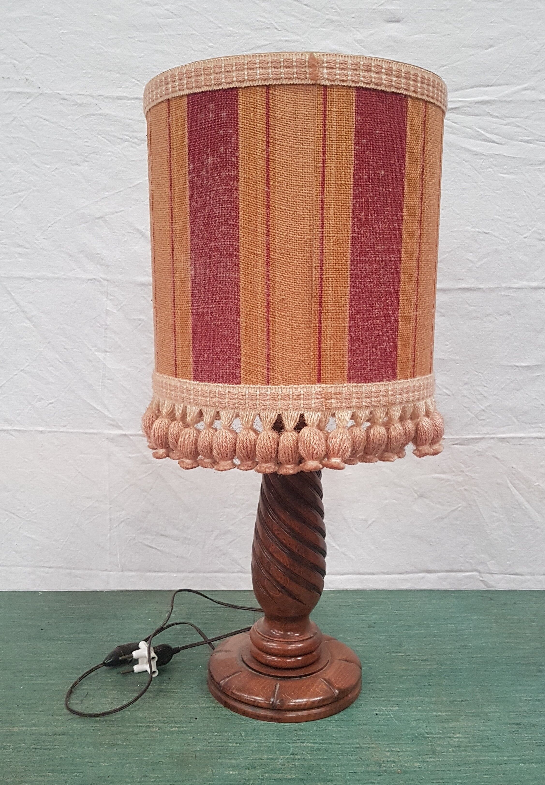 Wooden foot table lamp lampshade