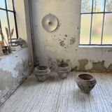 Trio of stone and cement planters, early 1900s
