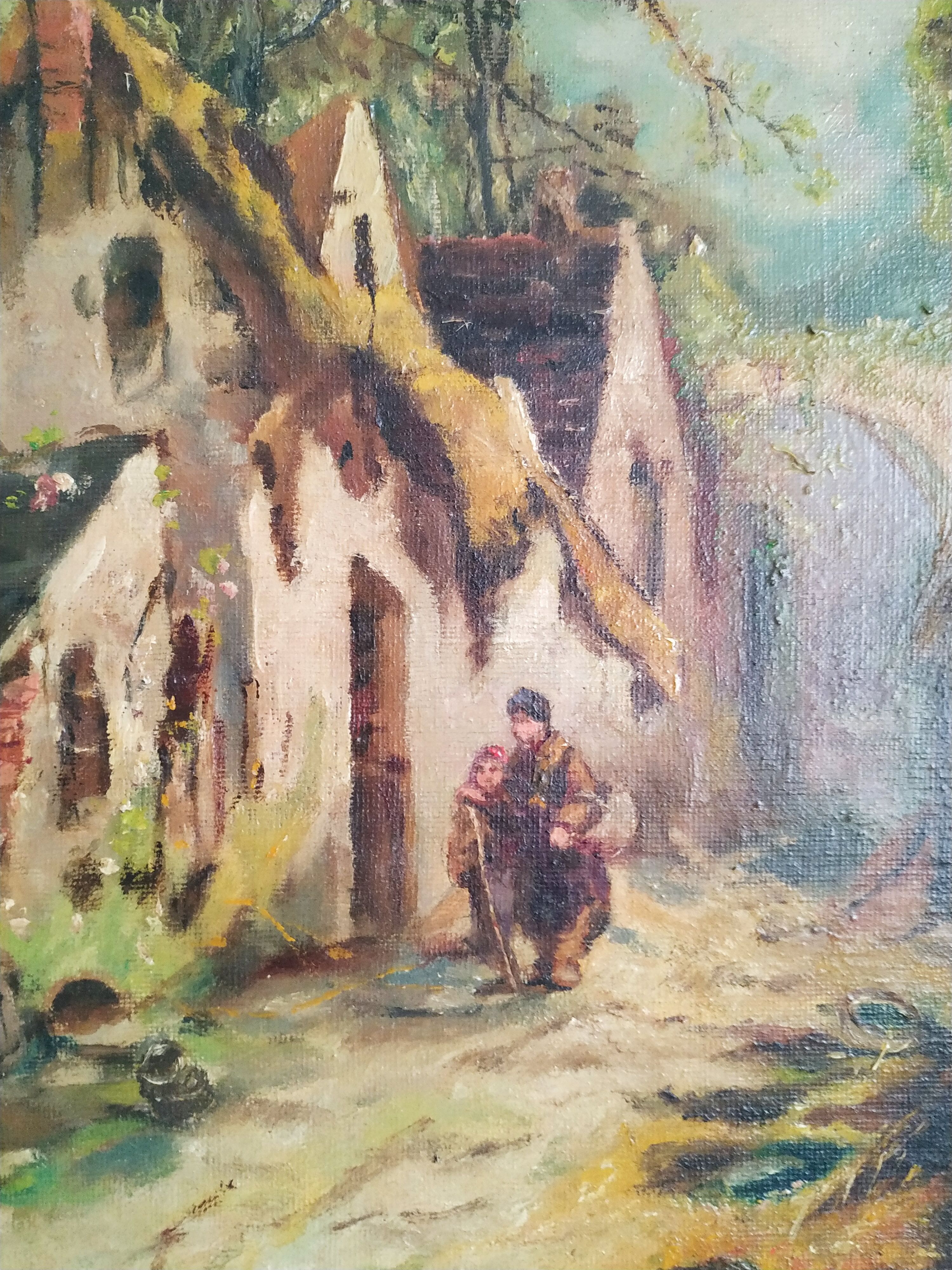 Return of the village oil on cardboard