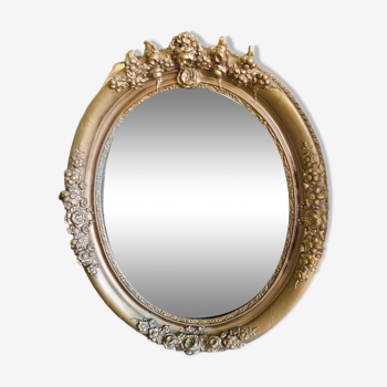 Oval gold medallion mirror n° 54