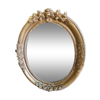 Miroir medaillon dore ovale n° 54