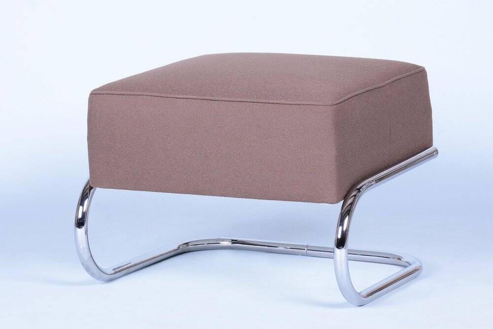 Bauhaus Stool in Chrome and Steel by Robert Slezák, Czech, 1930s