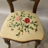 Pair of Louis Philippe chairs with petit point tapestry